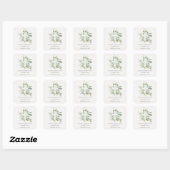 Eucalyptus Fern Foliage Cross Eerste Heilige Commu Vierkante Sticker (Vel)