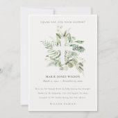 Eucalyptus Fern Foliage Cross Memorial Service Bedankkaart (Voorkant)