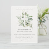 Eucalyptus Fern Foliage Cross Memorial Service Bedankkaart (Staand voorkant)