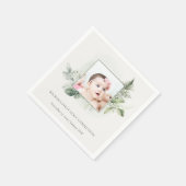 Eucalyptus Fern Foliage Foto eerste Heilige Commun Servet (Hoek)