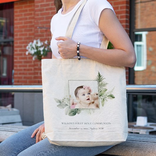 Eucalyptus Fern Foliage Foto eerste Heilige Commun Tote Bag