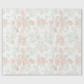 Eucalyptus Ferns Leaves Rustige Sage Green Roze Cadeaupapier (Vlak)