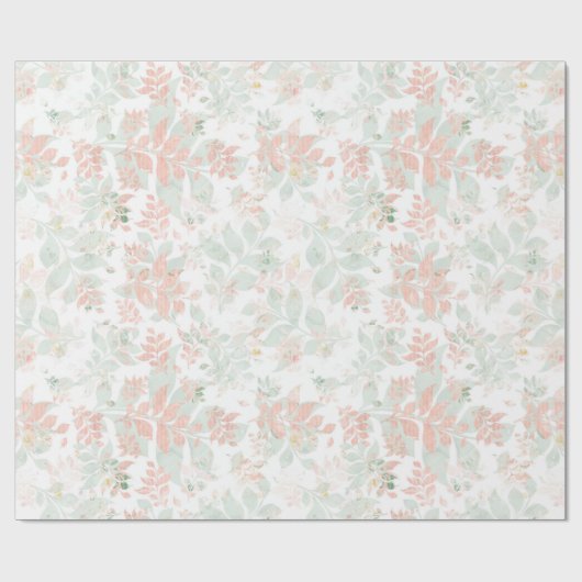 Eucalyptus Ferns Leaves Rustige Sage Green Roze Cadeaupapier (Vlak)