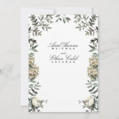 Eucalyptus Ferns White Flowers Archway Wedding  Kaart (Achterkant)