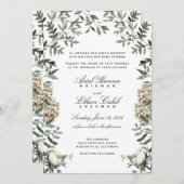 Eucalyptus Ferns White Flowers Archway Wedding  Kaart (Voorkant / Achterkant)