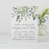 Eucalyptus Fine Art Calligraphy Style Weddenschap Kaart (Staand voorkant)