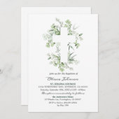 Eucalyptus First Communion - Christening L012 Invi Kaart (Voorkant / Achterkant)