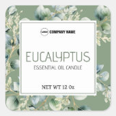 Eucalyptus Flavour Candle Label Sticker (Voorkant)