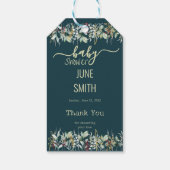 Eucalyptus floraal baby shower cadeaulabel (Achterkant)