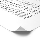 Eucalyptus Floral 10 Tables Wedding SEATING CHART Poster (Hoek)