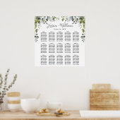 Eucalyptus Floral 15 Tables Wedding SEATING CHART Poster (Keuken)