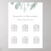 Eucalyptus Floral 6 Tafel-weduwenkaart Poster (Voorkant)