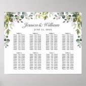 Eucalyptus Floral 8 Tables Weddenschap Poster (Voorkant)