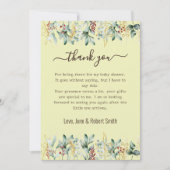 Eucalyptus floral baby Dank u kaart (Voorkant)