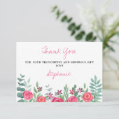 Eucalyptus Floral Baby shower Hartelijk dank Bedankkaart (Staand voorkant)