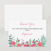 Eucalyptus Floral Baby shower Hartelijk dank Bedankkaart (Voorkant / Achterkant)