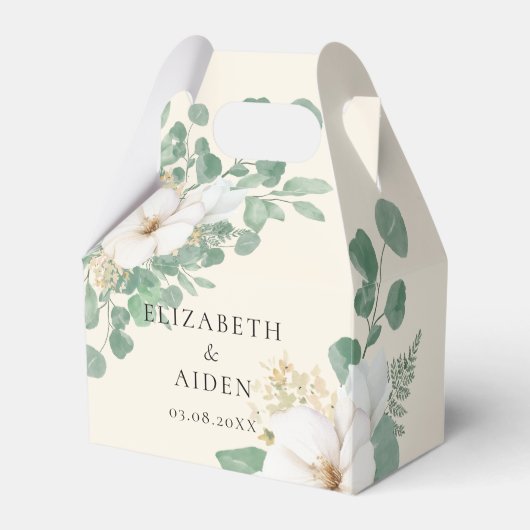 Eucalyptus Floral beige Wedding Collectie Bedankdoosjes (Voorkant Zijde)