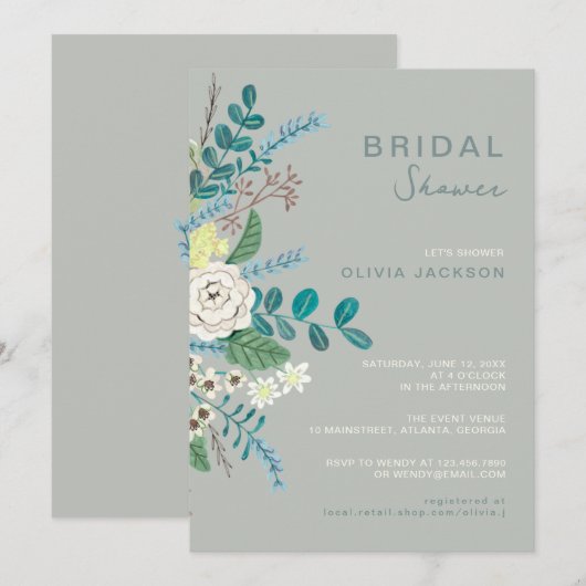 Eucalyptus floral Boho Greenery Vrijgezellenfeest Kaart (Voorkant / Achterkant)