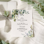 Eucalyptus Floral Bridal Shower Uitnodiging