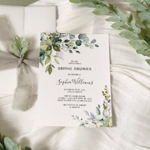 Eucalyptus Floral Bridal Shower Uitnodiging