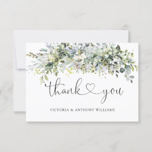 Eucalyptus Floral bruiloft ceremonie bedankje Bedankkaart