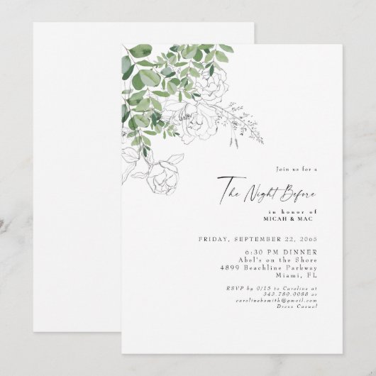 Eucalyptus Floral de nacht voor de repetitie Kaart (Voorkant / Achterkant)
