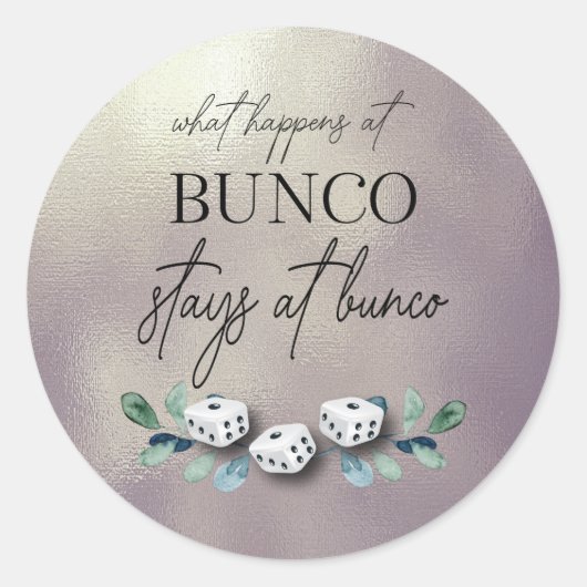 Eucalyptus Floral Dice Bunco Ronde Sticker (Voorkant)