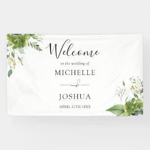Eucalyptus Floral Elegant Huwelijk Welkom Spandoek
