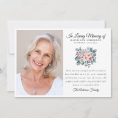 Eucalyptus Floral Funeral Memorial Bedankkaart (Voorkant)