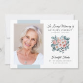 Eucalyptus Floral Funeral Memorial Bedankkaart (Voorkant)