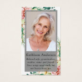 Eucalyptus Floral Funeral Memorial Prayer Kaart (Voorkant)