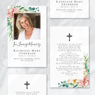 Eucalyptus Floral Funeral Memorial Prayer Kaart