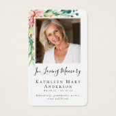 Eucalyptus Floral Funeral Memorial Prayer Kaart (Voorkant)