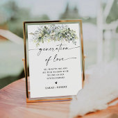 Eucalyptus Floral Generation of Love Sign Reclamebord Met Voetstuk