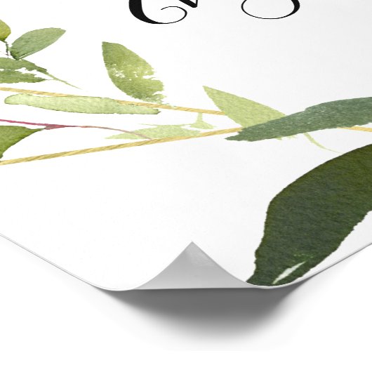 Eucalyptus Floral Geometric Lijst Engagement Party Poster (Hoek)