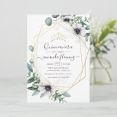 Eucalyptus Floral Geometric Quinceañera Kaart (Staand voorkant)