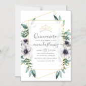 Eucalyptus Floral Geometric Quinceañera Magnetische Uitnodiging (Voorkant)