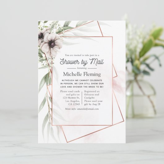 Eucalyptus Floral Geometric Vrijgezellenfeest per  Kaart (Staand voorkant)