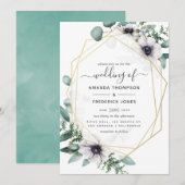 Eucalyptus Floral Geometric Wedding Kaart (Voorkant / Achterkant)