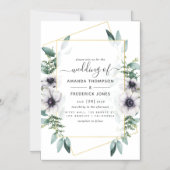Eucalyptus Floral Geometric Wedding Magnetische Uitnodiging (Voorkant)
