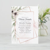 Eucalyptus Floral Geometrisch Virtual Baby shower Kaart (Staand voorkant)