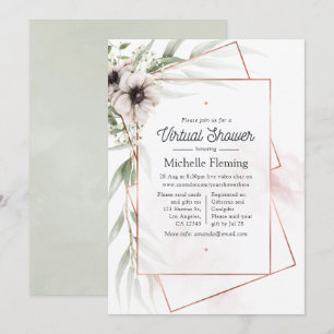 Eucalyptus Floral Geometrisch Virtual Baby shower Kaart