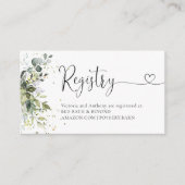 Eucalyptus Floral Greenery Registry Enclosure Kaar Informatiekaartje (Voorkant)