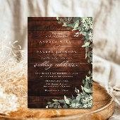 Eucalyptus Floral Greenery Rustic Wood Wedding Kaart