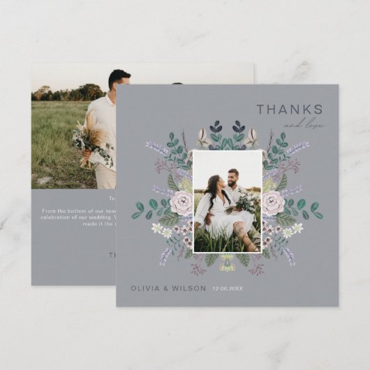 Eucalyptus floral Lavender Boho Greenery Kaart (Voorkant / Achterkant)