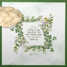 Eucalyptus Floral met Bird Challah Dough Hoesje & Katoenen Servet