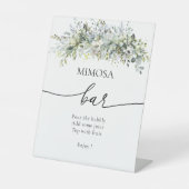Eucalyptus Floral Mimosa Bar Teken Reclamebord Met Voetstuk (Voorkant)