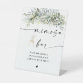 Eucalyptus Floral Mimosa Bar Teken Reclamebord Met Voetstuk (Voorkant)