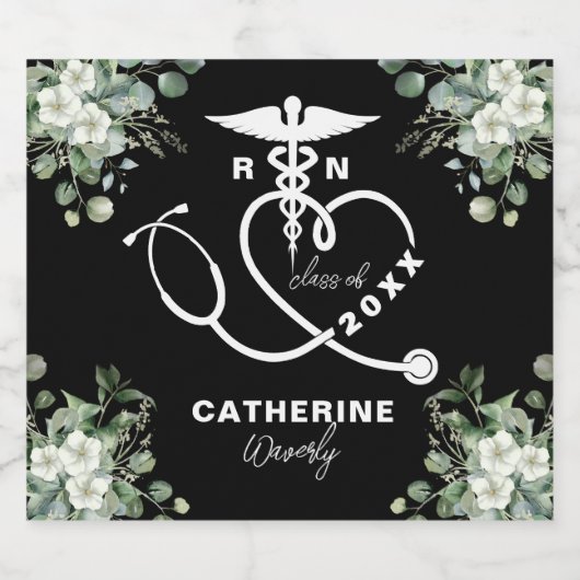 Eucalyptus Floral Nursing School Sparkling Wijnetiket (Enkel label)