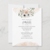 Eucalyptus Floral Pampas Grass Script Baby shower Kaart (Voorkant)